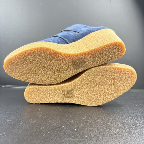 Jack Rogers Izzie Suede Wedge Boot Bootie Midnight Blue Buckle Women's Size 6.5 - Picture 12 of 14